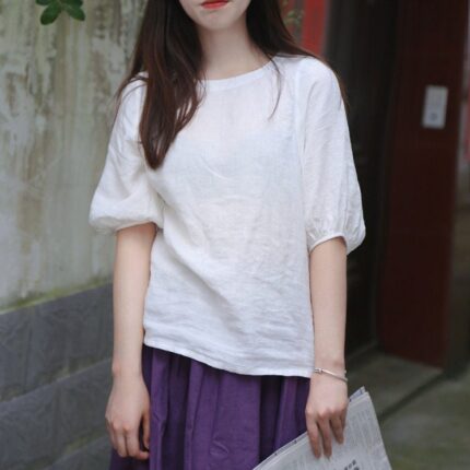 Women s Linen Tops Linen Shirts Plus size Shirts N301
