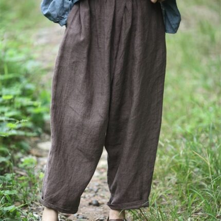 Women s linen pants wide leg pants linen pants F506